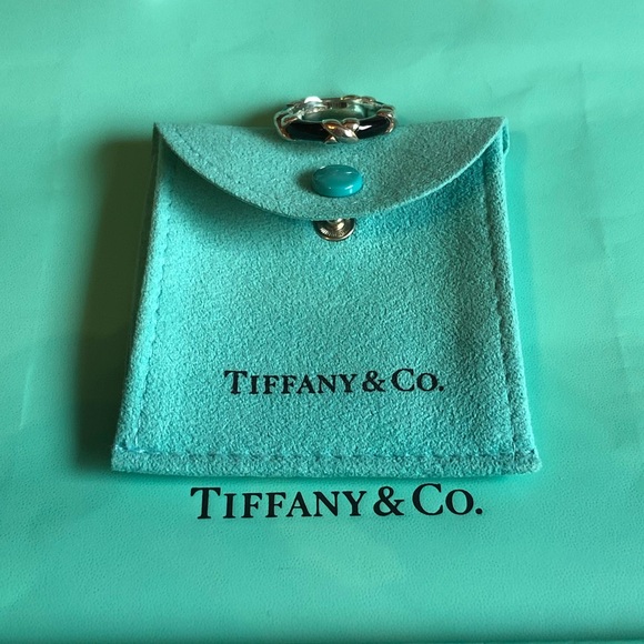 Tiffany Signature Stacking Black Enamel X Band—6.5 - Picture 2 of 8